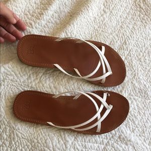 White strappy sandals